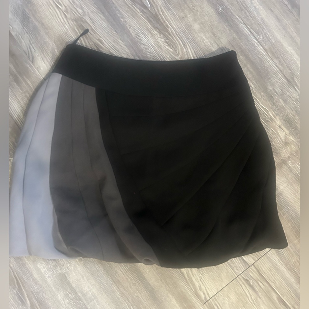 Sophisticated Black and Gray A-Line Skirt